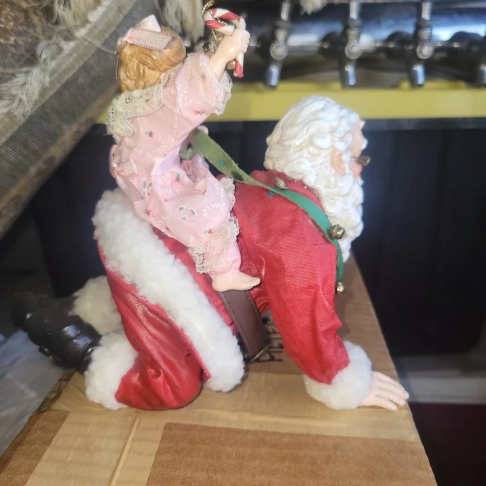Kurt S Adler Granpa Santa Piggy Back Figurine Fabriche Marjorie Rothberg